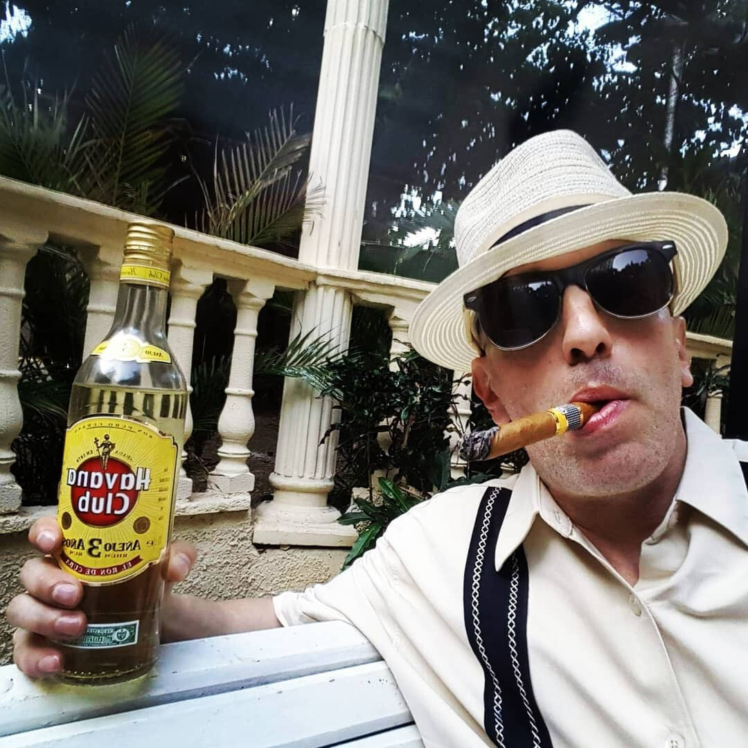 Smoking a Cuban Cohiba, drinking Havana Club rum at The Hotel Nacional